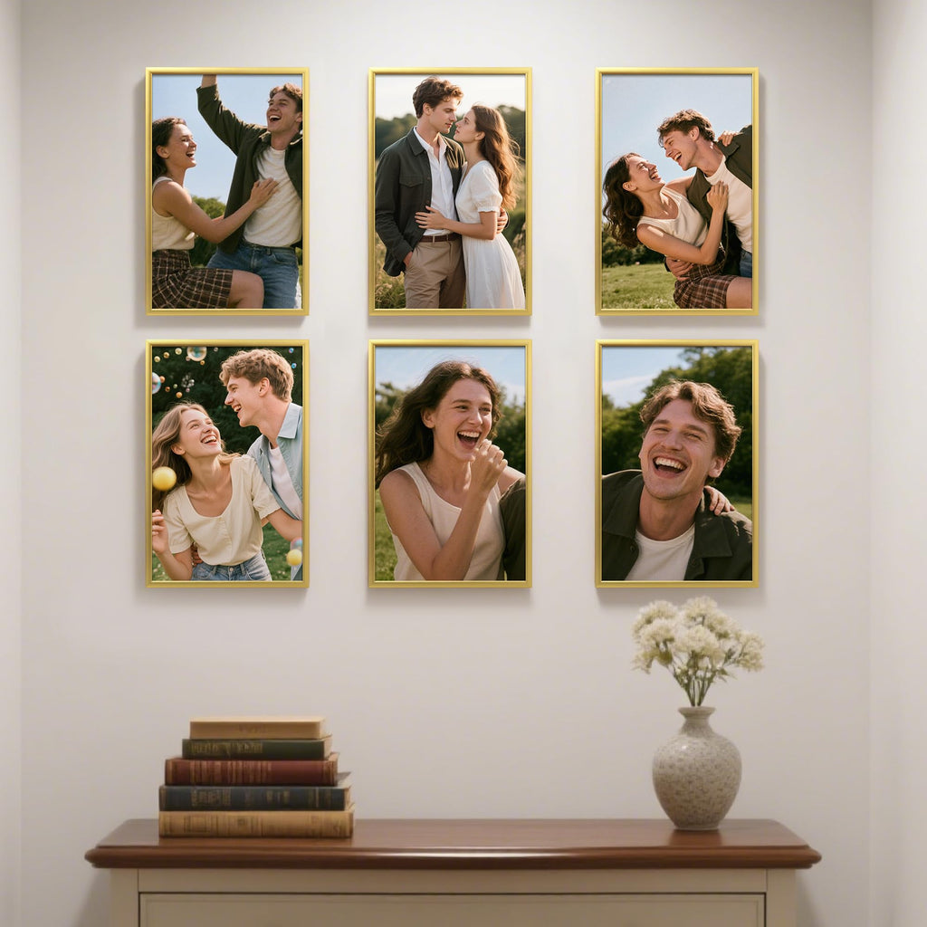 11x17 Poster Frame, Easy Slide-In Assembly, Gold, 3 Pack