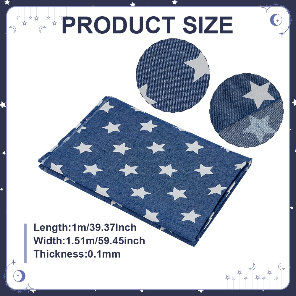 1Pc Star Denim Fabric For Sewing Crafting Supplies