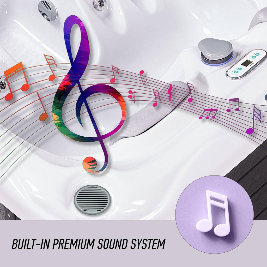Atlanta 3 - Person 37- Jet Acrylic Hot Tub in Ice White with New Arctic Max Insulation, Built-in Stereo System, and