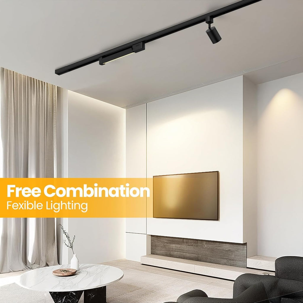 5 Color Linear H Track Lighting Heads Dimmable, Black 25W 3 Pack