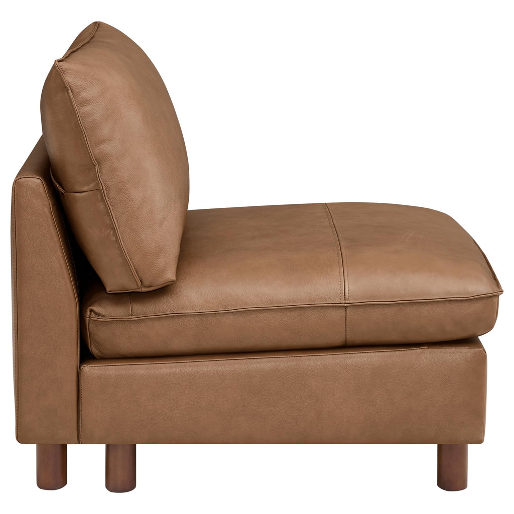 Genuine Leather Sofa, Large Sectional Couches, Armless Chair, Saddle