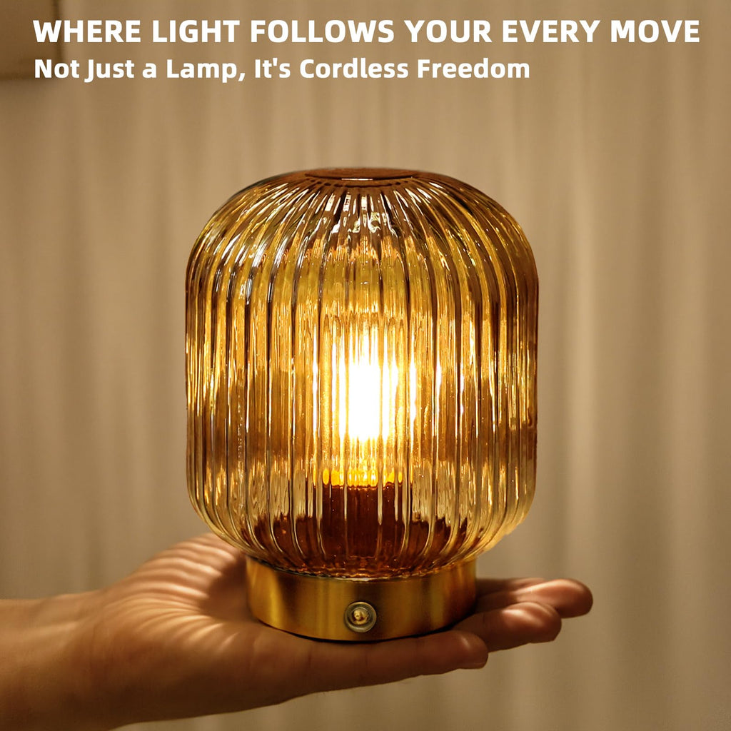 Rechargeable Table Lamp,Cordless Lamp with Memory Function,Amber