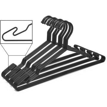 Black Metal Hangers, Heavy Duty Clothes Hangers with Non-Slip Grooves, Slim Space Saving Coat Hangers - 20 Pack Black