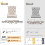 Kiztir Velvet Dining Chairs Set of 4, Upholstered Dining Room Chairs with Ring Pull Trim and Button Back