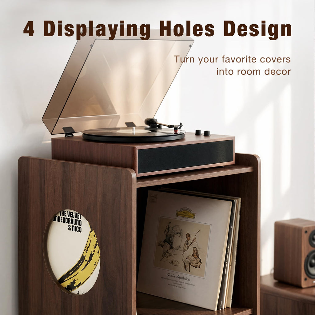 Record Player Stand, Turntable Stand with Vinyl Record Storage