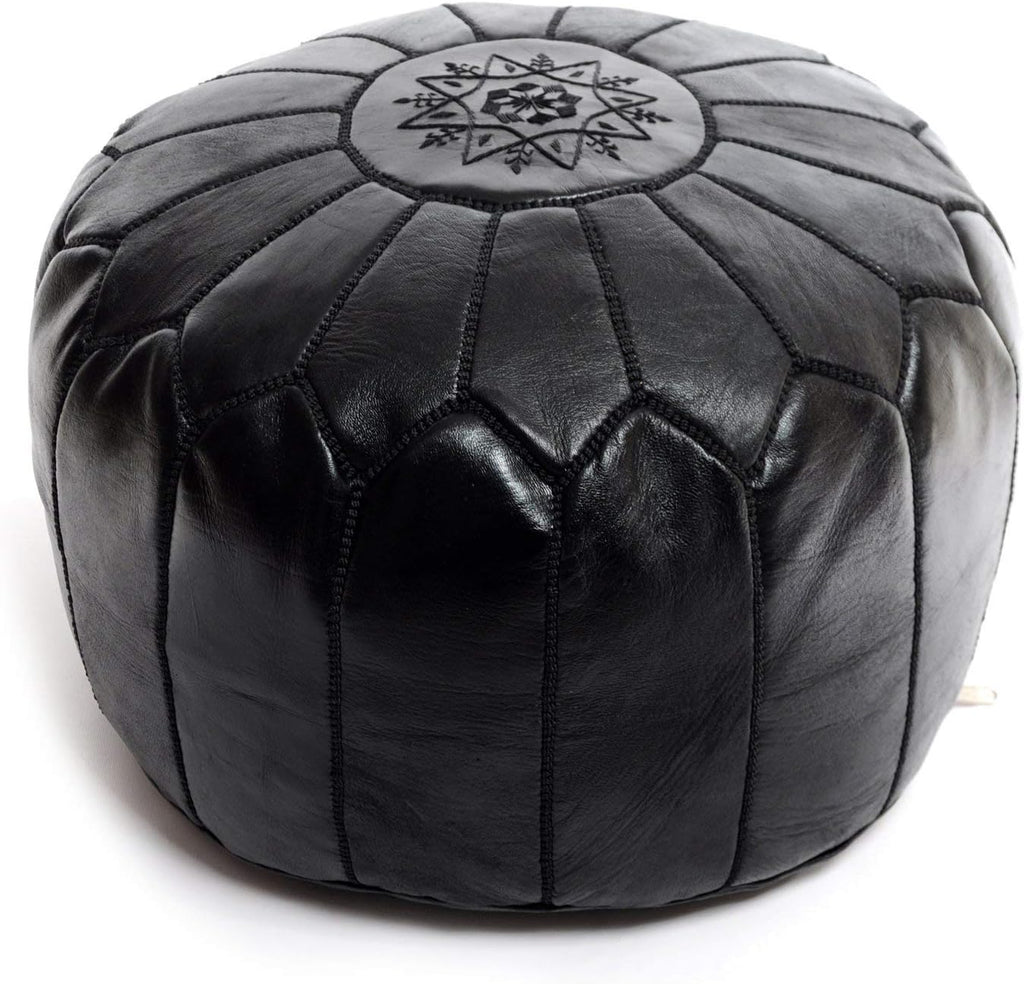 Hand Made Pouf Leather Luxury Ottomans Footstools Cover