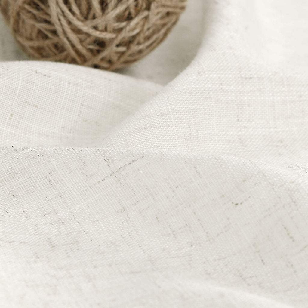 Natural Linen Curtains 80 Inch Length 2 Panel Set Thermal Insulated Back Tab Drapes Living Room Classroom Semi Sheer