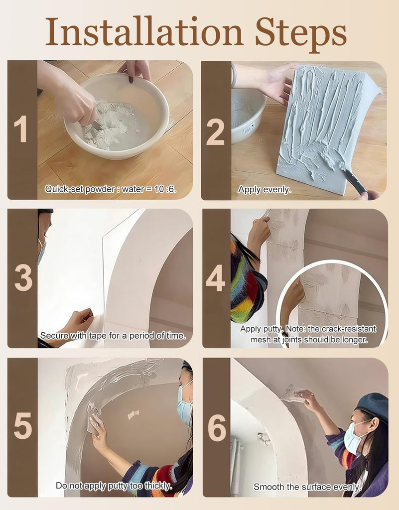 Foam Arch Kit for Doorway - Premade Door Arch Trim Molding, DIY Interior Archway Mold, Paintable Rounded Door Opening