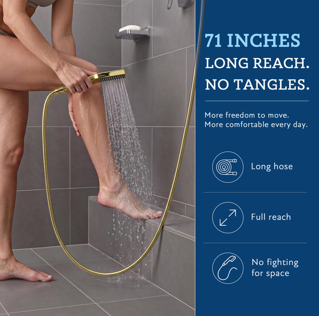 All Metal 10" Dual Square Shower Head Combo | Rain Shower Head | Handheld Shower Wand | Adjustable | 3-Way Diverter