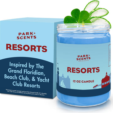 Resorts - Floridian Theme Park Luxury Hotel Candle - Clover, Aloe, Citrus & Daisy Scented Candles - Vegan Soy Wax