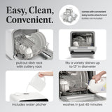 Portable Countertop Dishwasher with 5-Liter Built-in Water Tank - 5-Program System for Home, RV, and Apartment