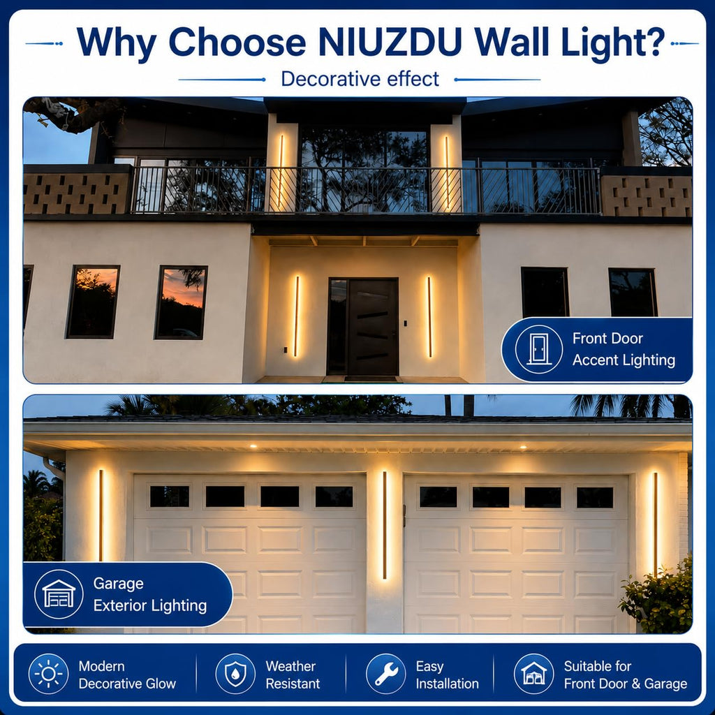 Outdoor Wall Lights - 92.5inch Modern Outdoor Wall Light Fixture Long Strip Wall Sconce, Ip65 Waterproof Exterior