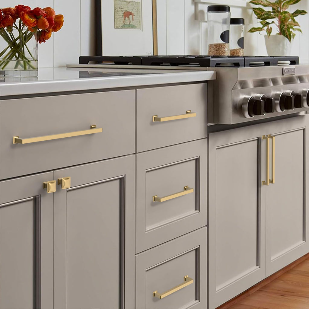 Champagne Bronze Cabinet Handles Kitchen Pulls 6.25 Inch 10 Pack