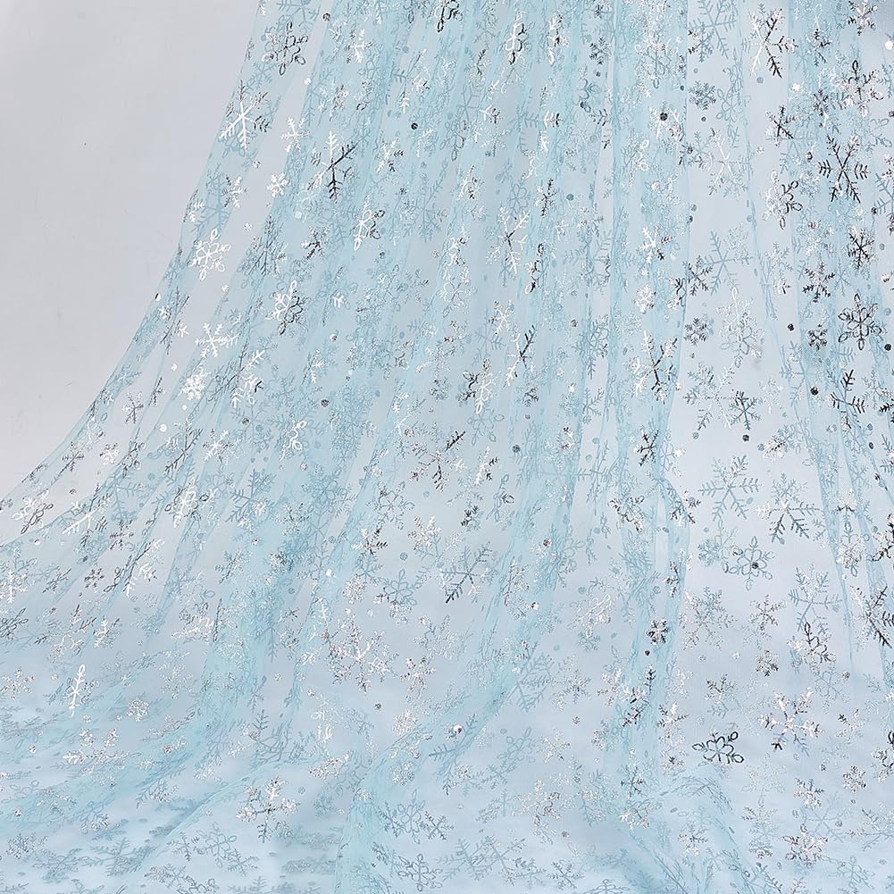 63 Inch Wide Silver Foil Mesh Tulle Fabric - 1 Yard, Sheer Aqua Nylon for Tutu Skirts, Wedding Decor, Tablecloths