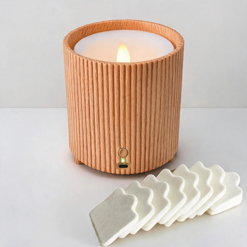 Rechargeable 2‐in‐1 Candle Lamp Essential Oil Diffuser, Waterless Aroma Diffuser, Essential Oil Diffuser with 12PCS