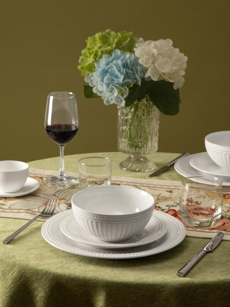 Ceramic Plates and Bowls Sets, 18pc Handmade Dinnerware Set for 6
