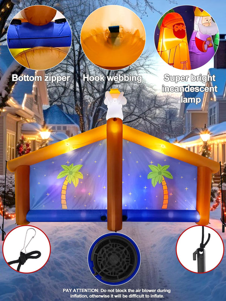 12.5FT Nativity Scene Inflatable Outdoor, Christmas Inflatables