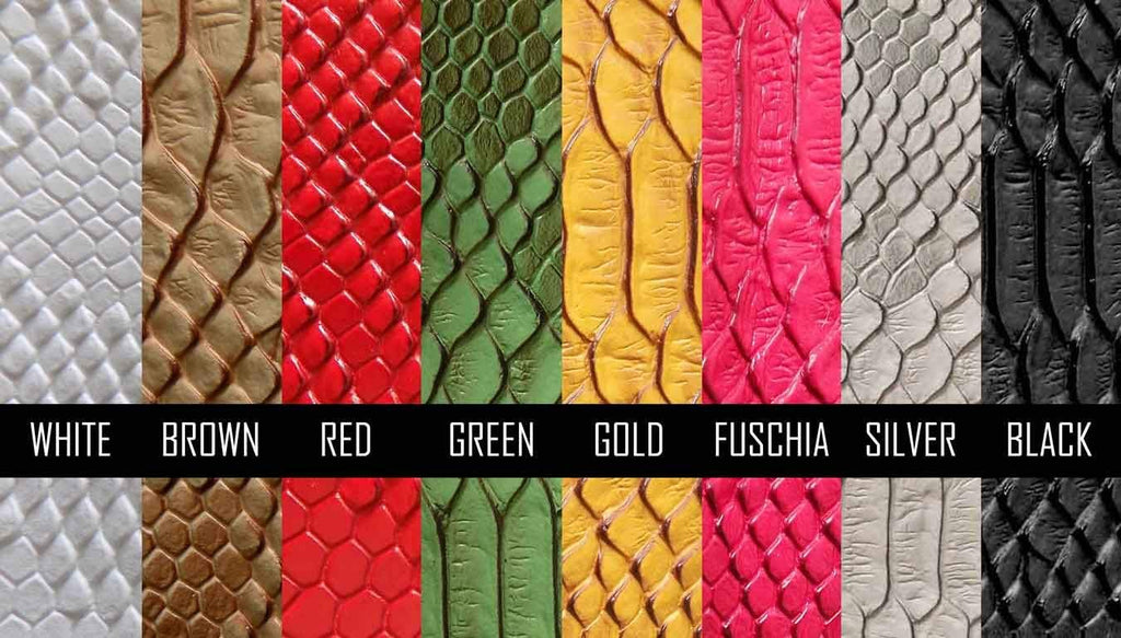Gold Embossed Snake Vinyl 54" Wide Textured Faux Leather Great for Upholstery, Purses & Bags Sold by Half Yard