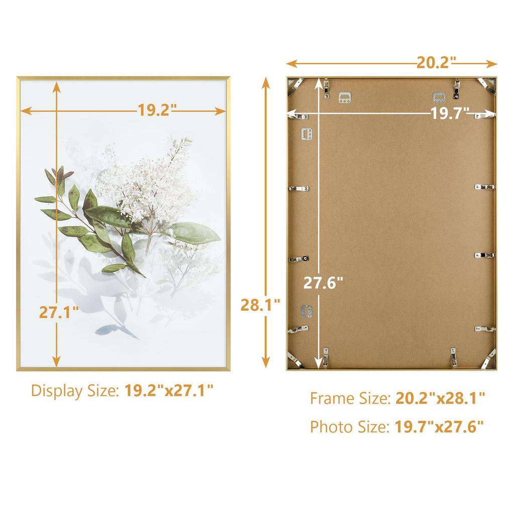19.7x27.6 Aluminum Puzzle Frame Acrylic Front Gold