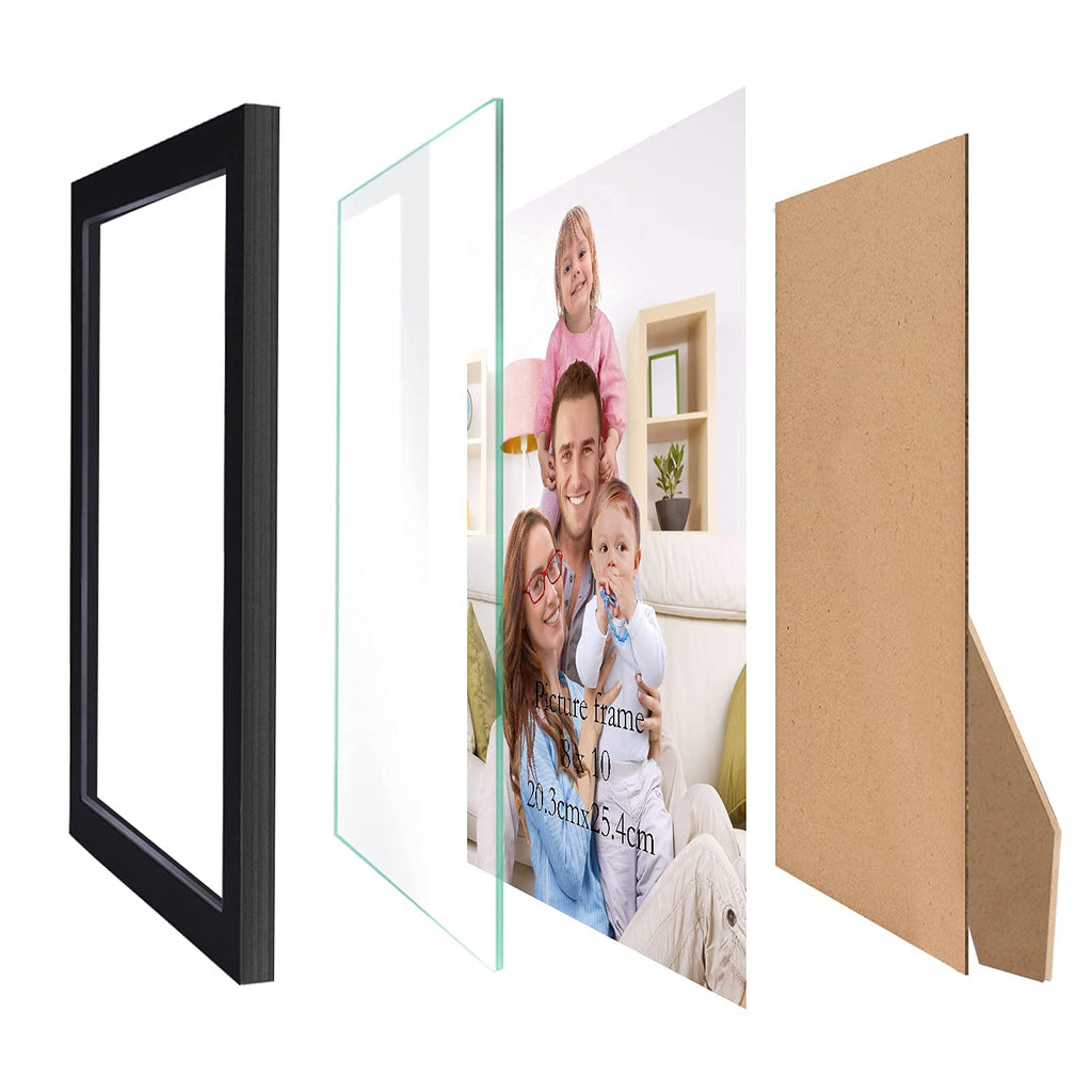 Black 8x10 Picture Frame Bulk, Multi 8 x 10 Photo Frames Set for Wall Hanging or Tabletop, 12 Pack