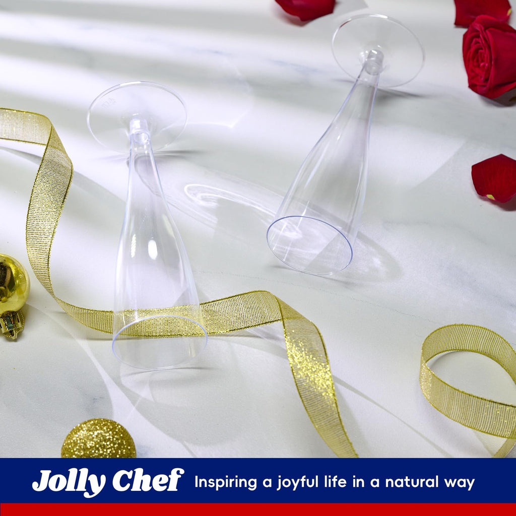 4.5 oz Plastic Champagne Flutes Disposable Clear 100 Pack