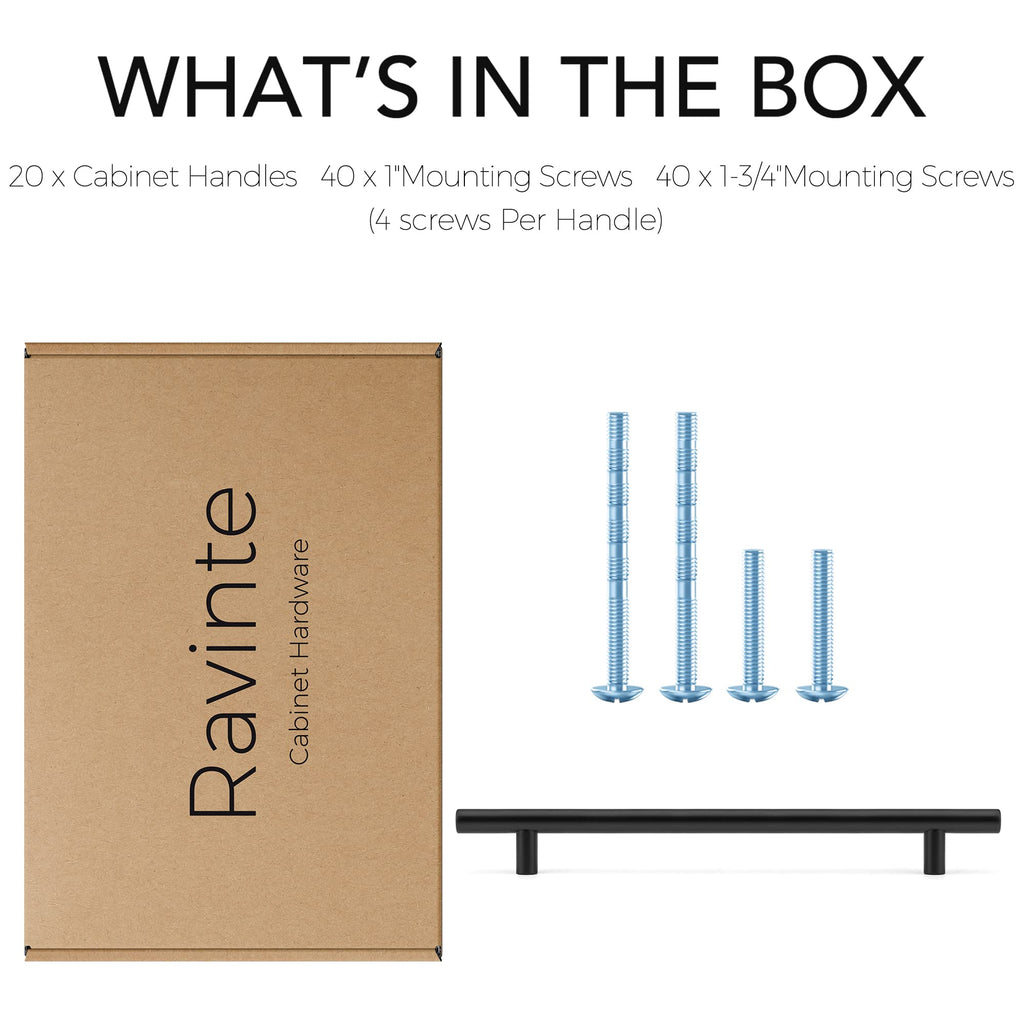 Cabinet Pulls,10" Length,7-1/2" Hole Center,Matte Black,20 Pack