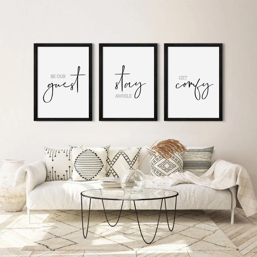 Be Our Guest Wall Decor Guest Room Wall Art Decor Stay Awhile Signs Decor Minimalist Wall Art Over The Bed Sign Guest