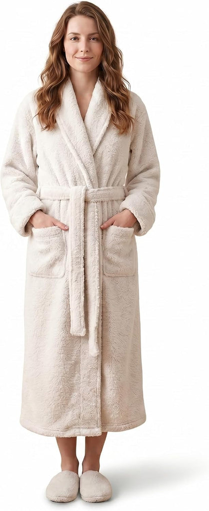 Microfiber Fleece Robe | Super Soft & Warm | Lightweight | Full Length