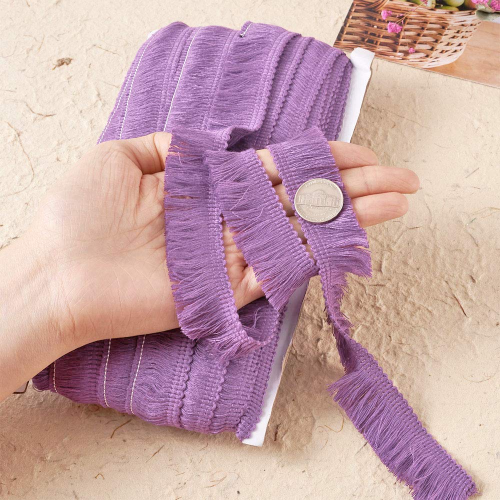 MegaPet Polyester Fringe Tassel Lace Trim 1 Inch x 82 Feet Chainette Fringe Fibre Trim Light Purple for Sewing