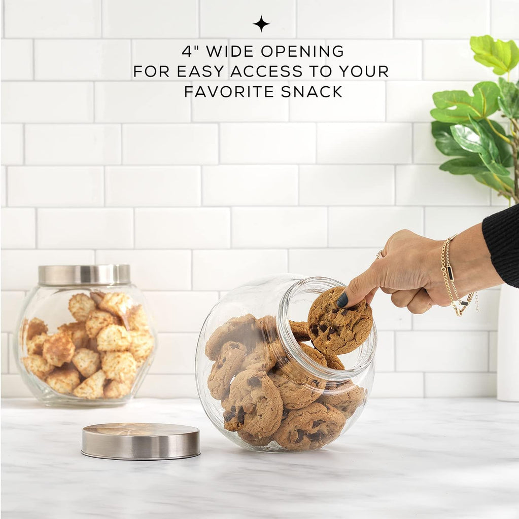 All-Sides Cookie Jar. Cookie Jars Counter with Lids, Candy Jar, Dog Treat Container, Laundry Detergent - Set of 2