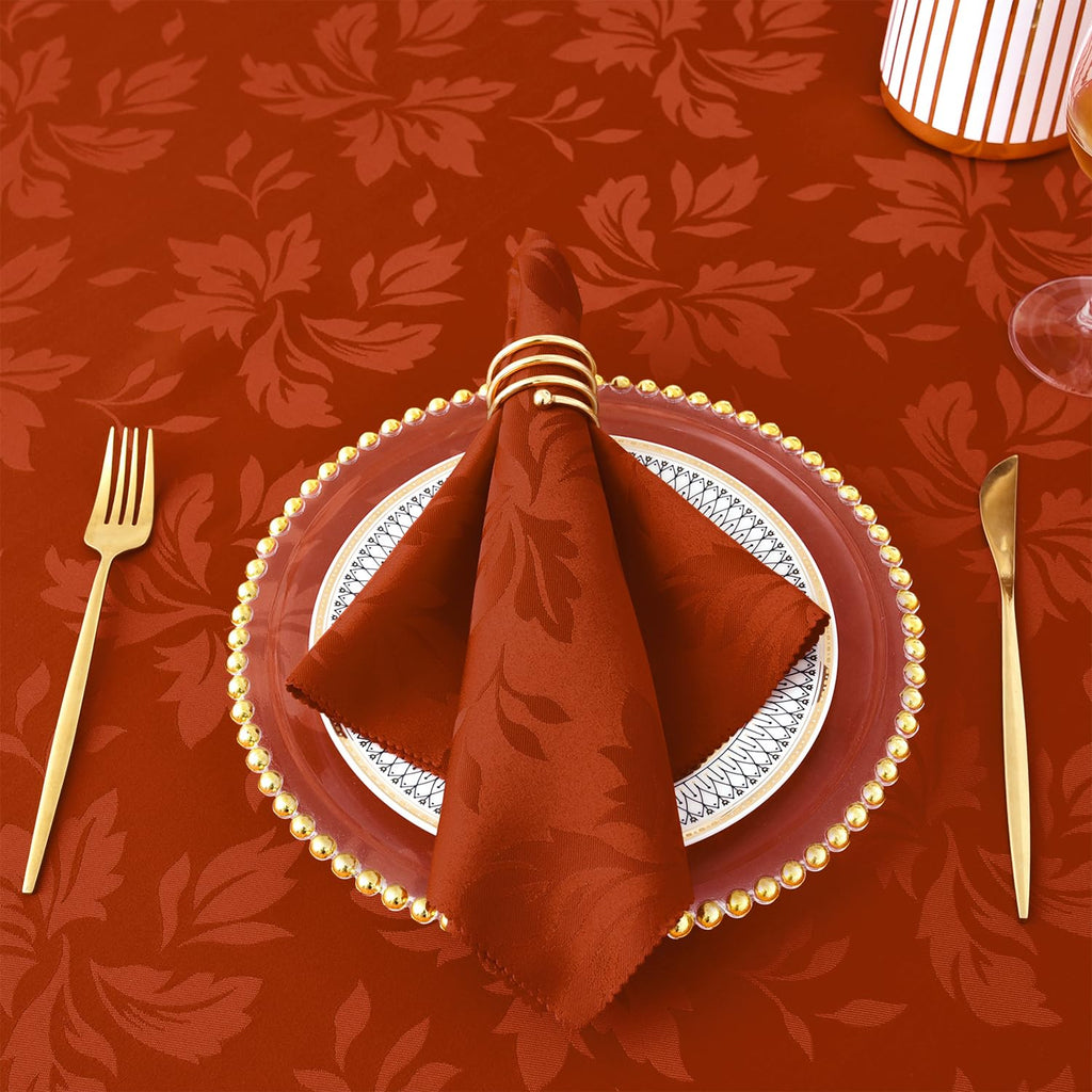 Fall Jacquard Dinner Napkins, Thanksgiving Table Decor