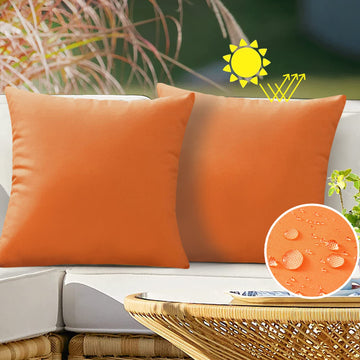 Pumpkin Fall Waterproof Outdoor Throw Pillow Covers 20x20 Set of 2