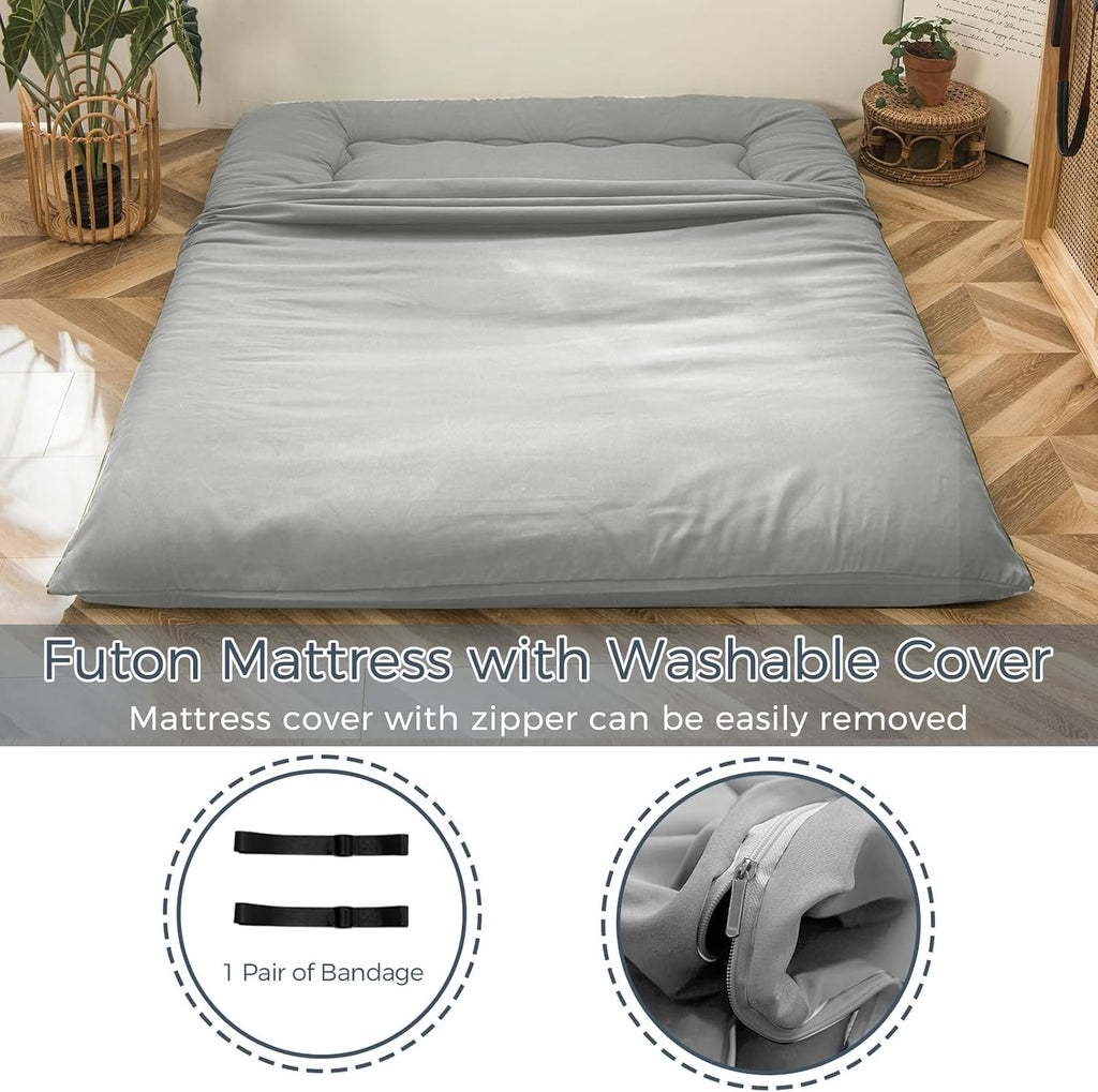 6" Extra Thick Japanese Floor Mattress Folding Futon Mattress