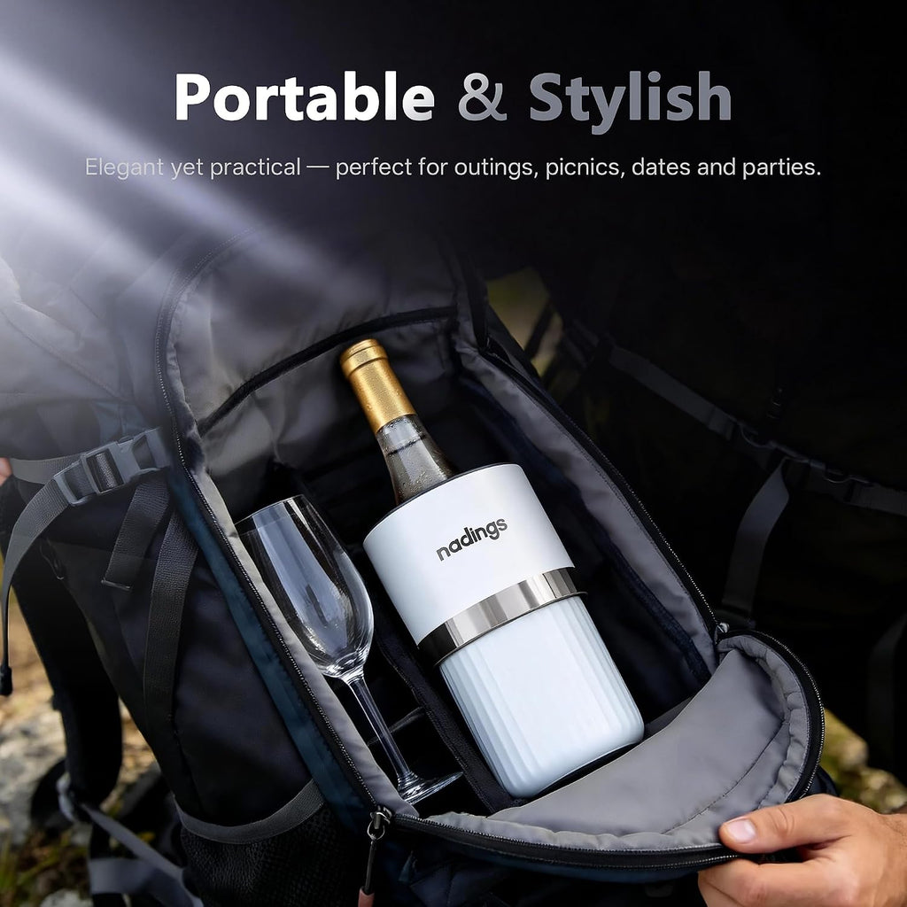 Iceless Wine Chiller, Keeps Cold 6+ Hours, Fits Most Wine Bottles