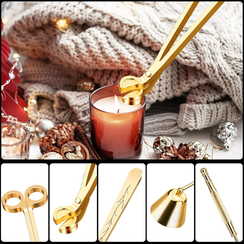 Candle Wick Trimmer, Candle Snuffer and Wick Dipper & Candle Accessory Set, 3 in 1 Candle Care Kit for Candle Lover