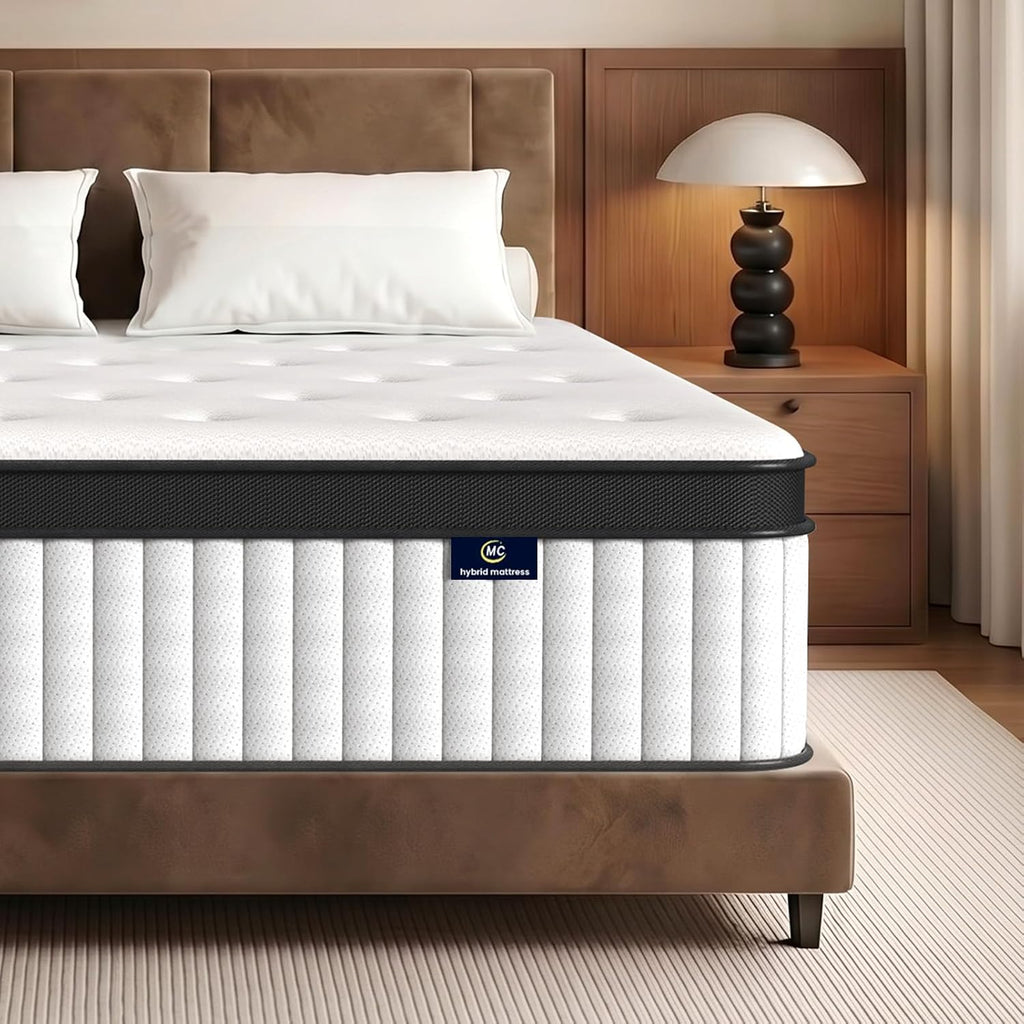 Full Size Mattress, 12 Inch Hybrid Mattress in a Box, Medium Firm Memory Foam & Individual Pocket Springs, Soft and