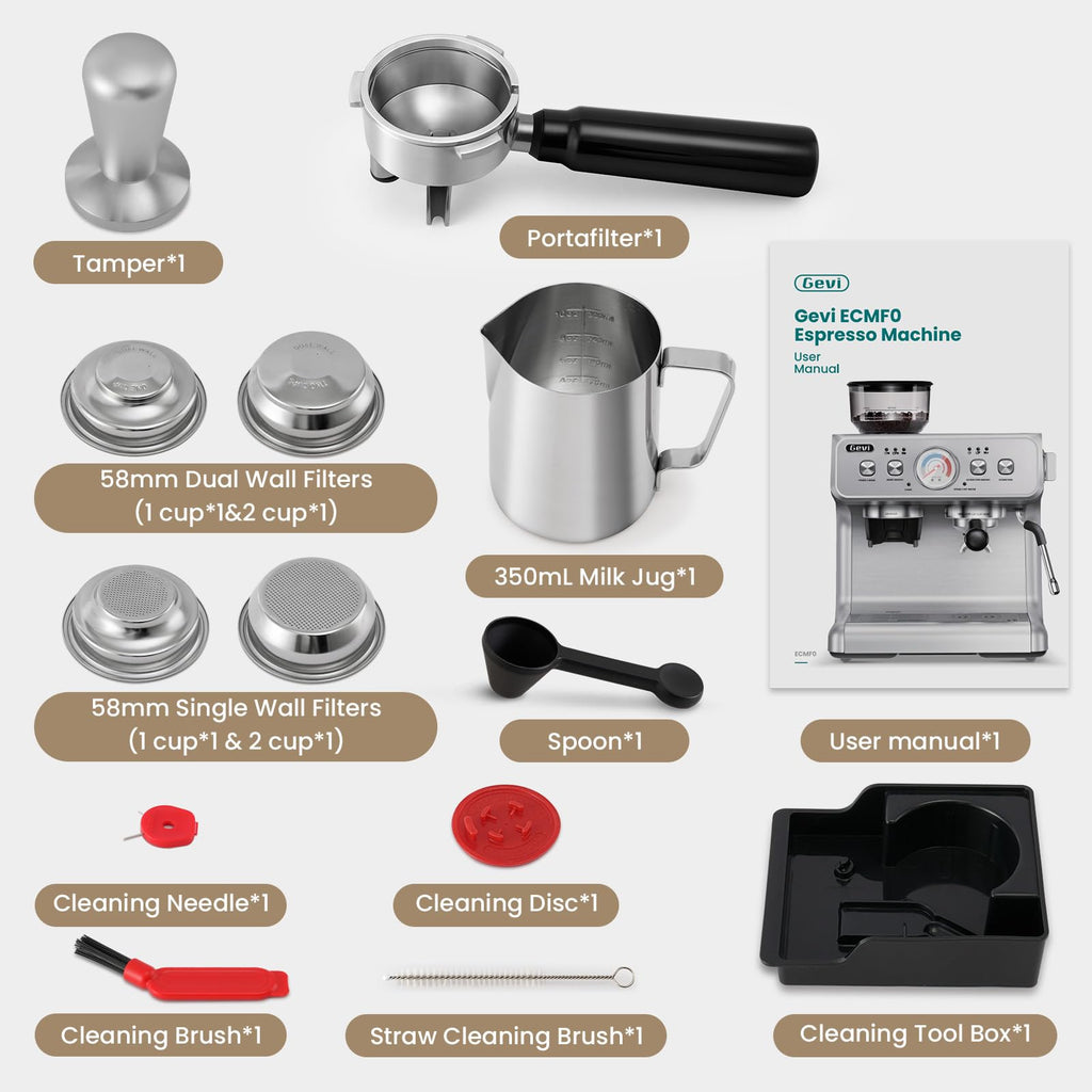 Dual Boiler Espresso Machine With Built‐In Burr Grinder