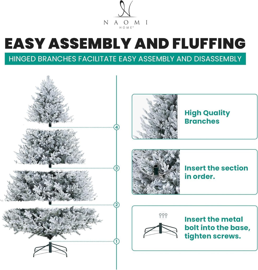 Frosted Christmas Tree with Lights