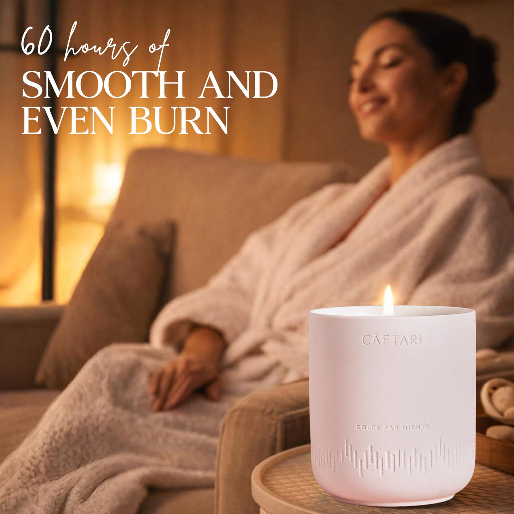 Luxury Aromatherapy Candle | Rose & Sandalwood Scented | 60 Hour Burn | Clean Coconut Soy Wax | Vegan, Gift-Ready