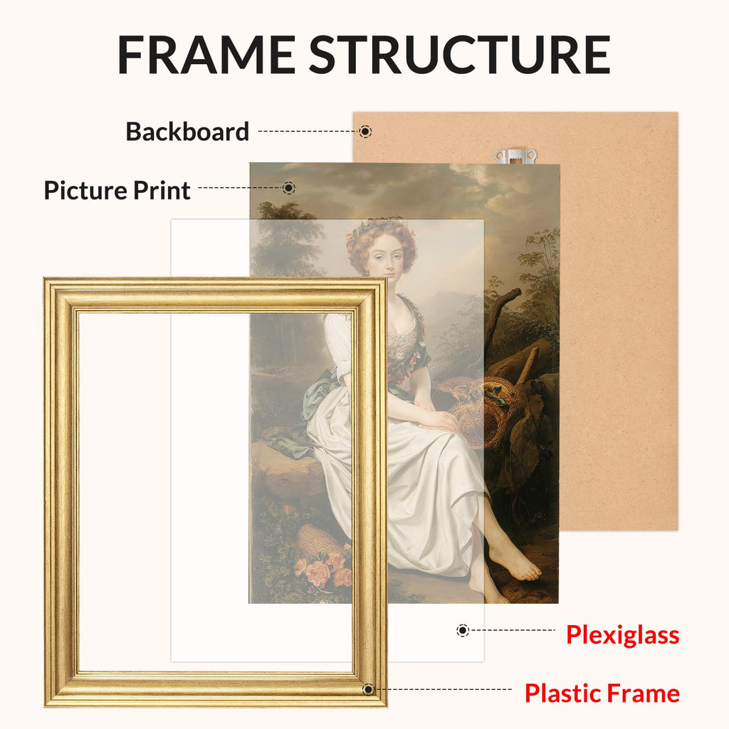 16x20 Picture Frames (1 Pack, Gold) Photo Frame with Plexiglass 11x14 with Mat for Wall Mount Display