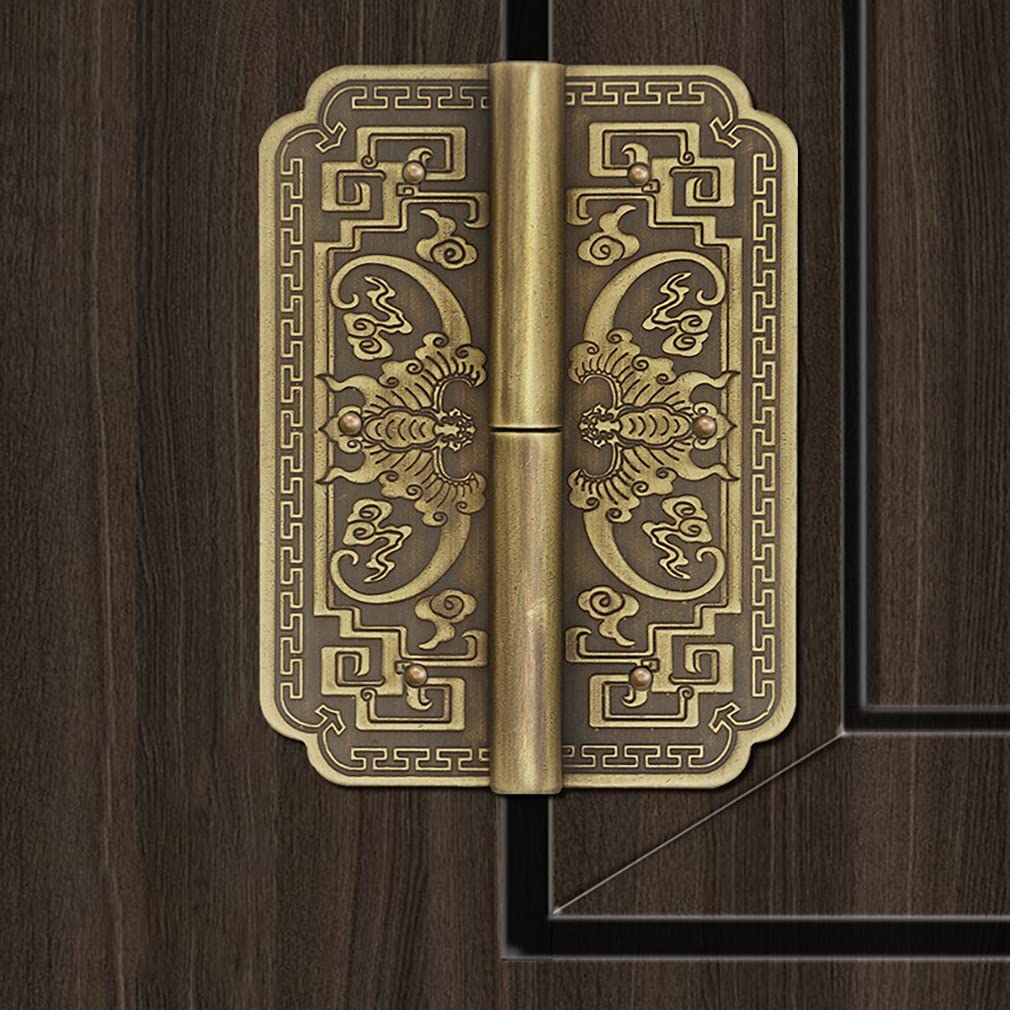 4Pcs Antique Brass Double Door Hinges Cabinet Drawer Wardrobe Bookcase Door Removable Hinges Furniture Accessories