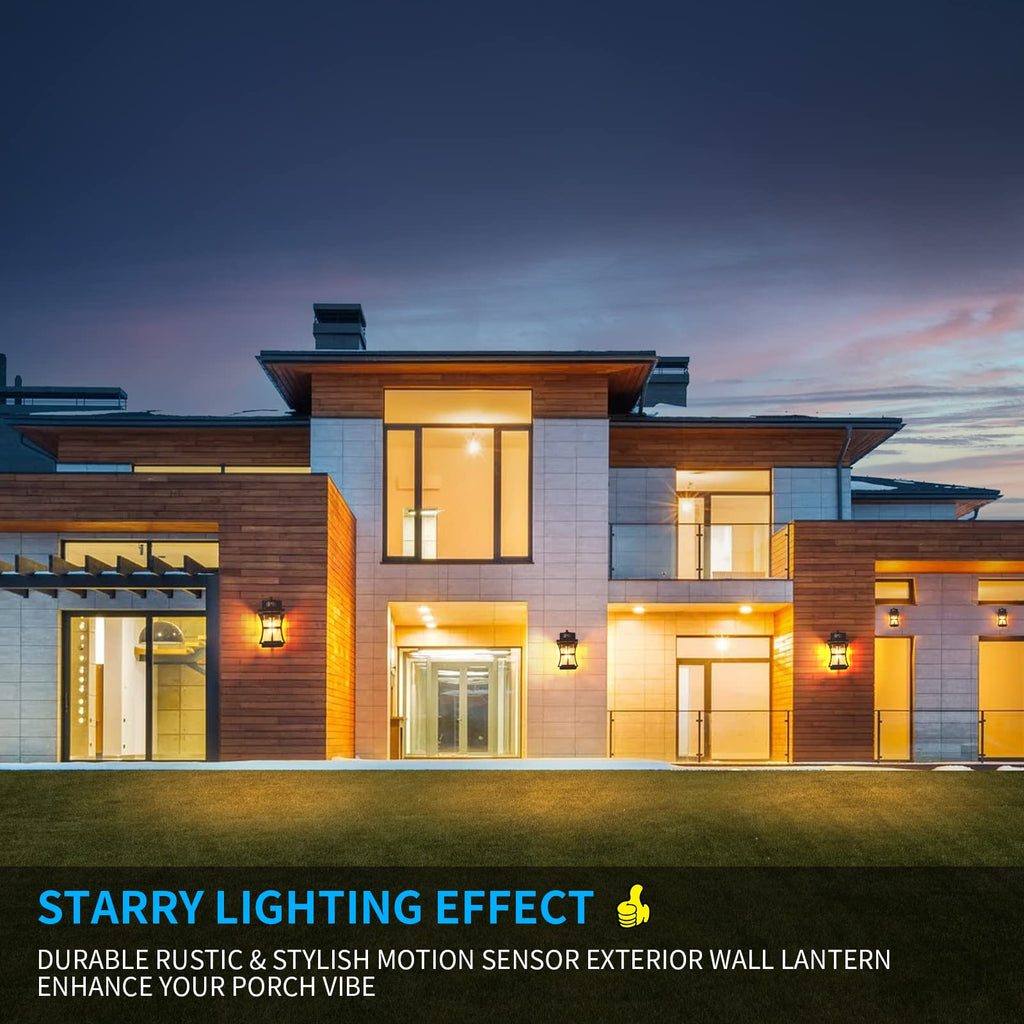 Motion Sensor Outdoor Wall Lights Fixture, Advanced Dusk to Dawn Exterior Lighting, Outside Light, Garage, Anti-Rust