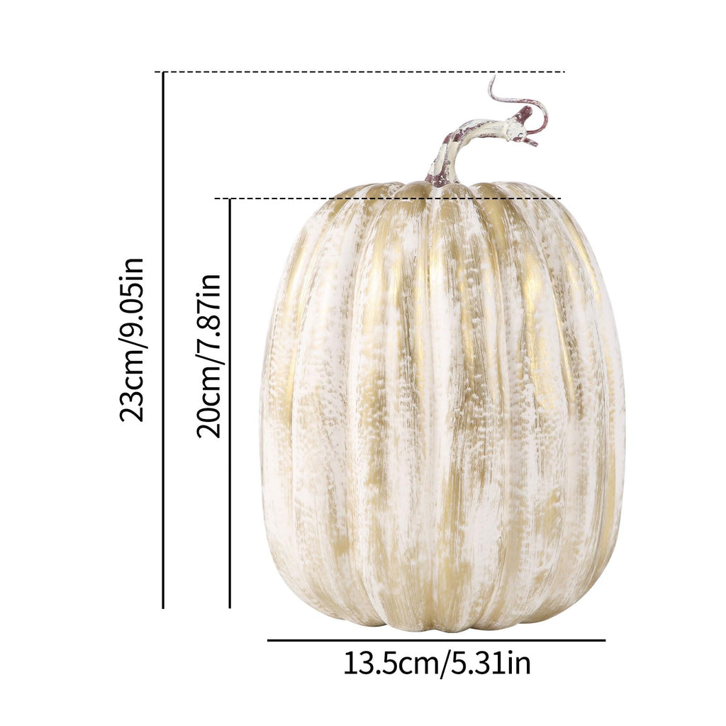 8 Inch Large Artificial Pumpkins DIY White Decorative Foam Pumpkins Cute Fake Pumpkins for Hallween Autumn Harvest