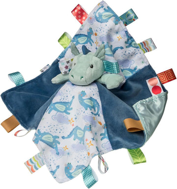 Stuffed Animal Lovey Security Blanket with Sensory Tags, 13 x Inches, Drax Dragon