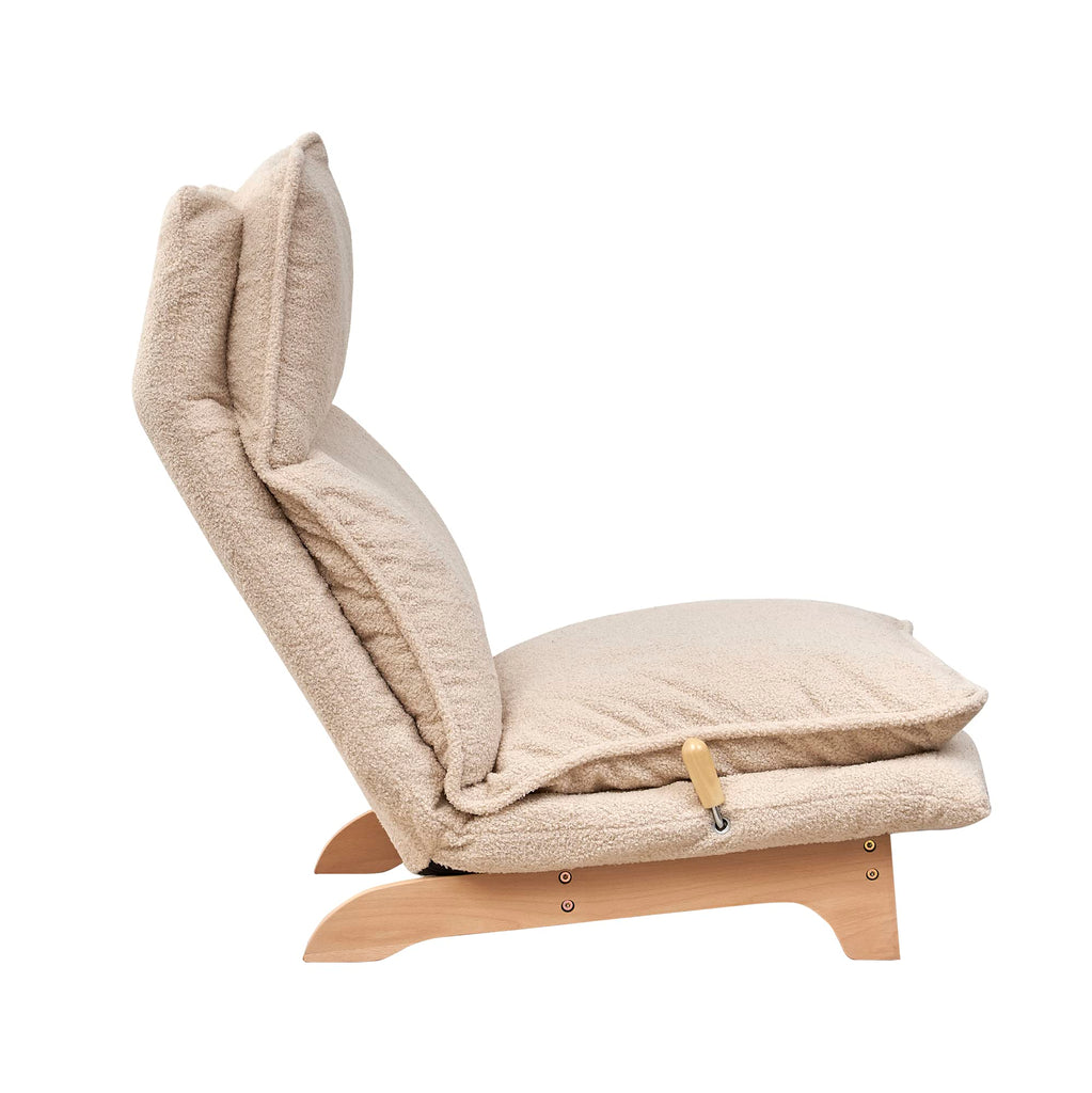 Floor Chair Single Lazy Sofa Leisure Balcony Reclining Japanese Tatami Adjustable Recliner with Ottoman, Indoor Use