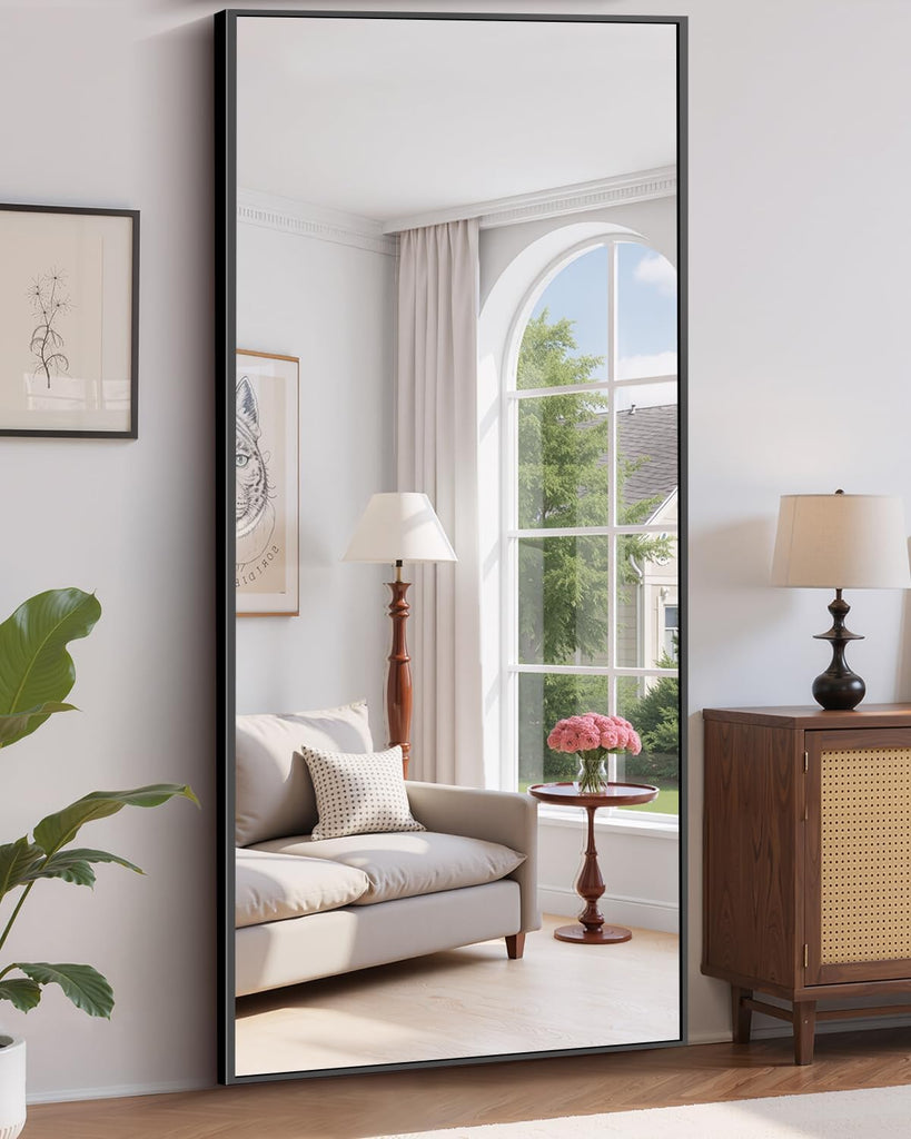 78"x35" Floor Mirror Full Length - Standing Mirror with Aluminum Alloy Frame, Large Body Mirror , Wall Mounted or