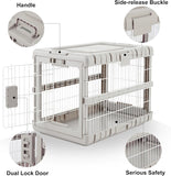Collapsible Dog Crate for Dogs - 28" L Heavy Duty Dog Kennel No Tools Required with 4 Sides Steel Foldable Cage for
