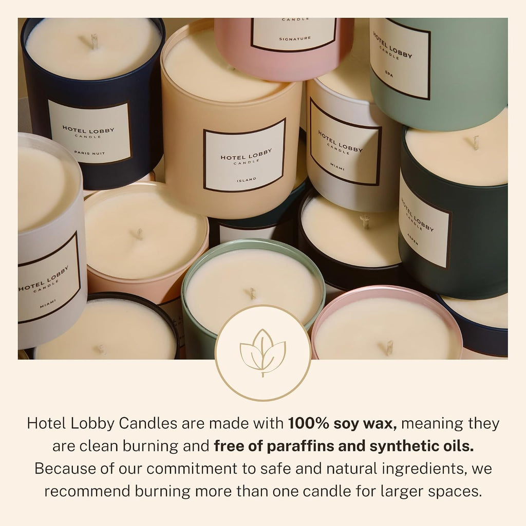 Hotel Lobby Hamptons Candle Luxury Hand-Poured 9.75oz Soy h Green Tomato, Basil, Mint, Geranium, Rosewater