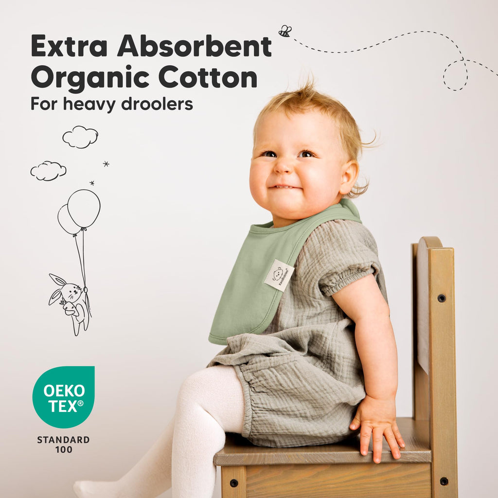 8-Pack Organic Baby Bibs for Drooling and Teething (Embrace)
