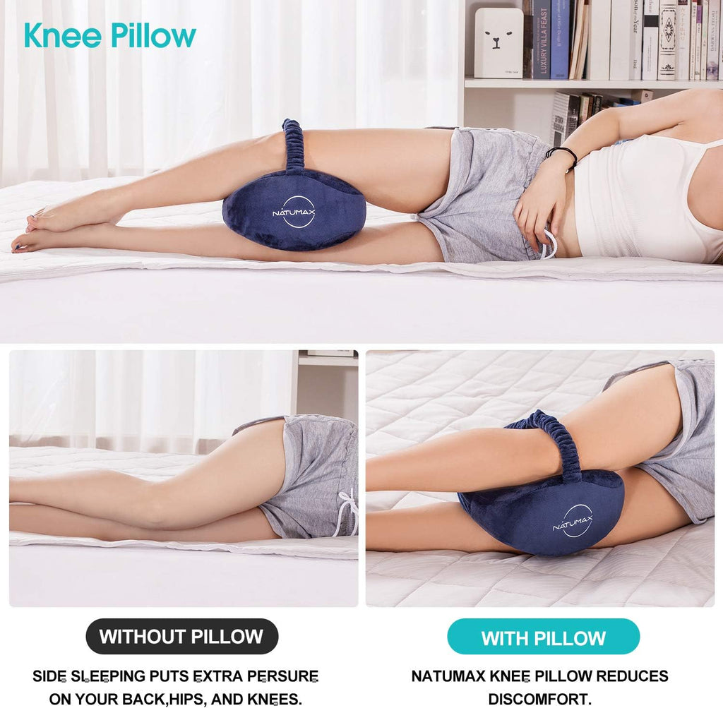 Knee Pillow for Side Sleepers - Sciatica Pain Relief - Back Pain, Leg Pain, Pregnancy, Hip and Joint Pain Memory Foam